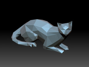 Low poly cat Modèles 3D en vedette