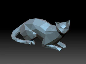 Low poly cat 3D Print Model