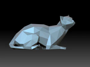 Low poly cat 3D Print Model