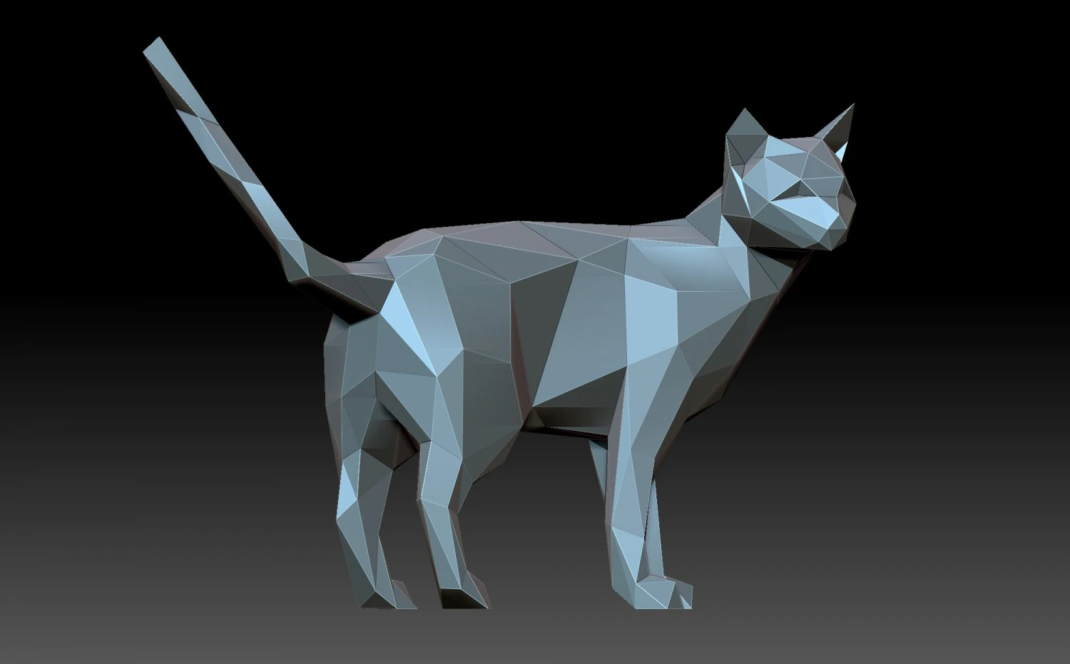 Low poly cat 3D Print Model .c4d .max .obj .3ds .fbx .stl .blend