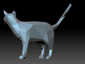 Low poly cat Model Cetak 3D