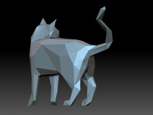 Low poly cat Model Cetak 3D
