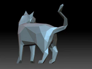 Low poly cat 3D Print Model