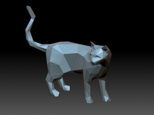 Low poly cat Model Cetak 3D