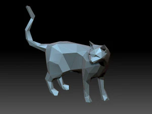 Low poly cat 3D Print Model