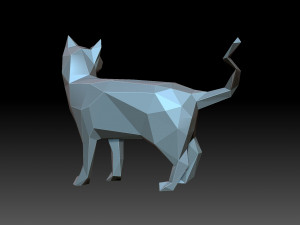 Low poly cat Model Cetak 3D