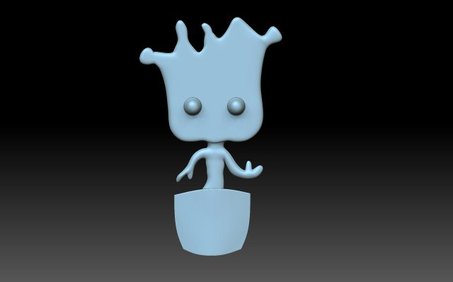 Groot in a pot 3D 打印模型 .c4d .max .obj .3ds .fbx .stl .blend 