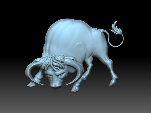 Bull 3D Принт Модель .c4d .max .obj .3ds .fbx .stl .blend 