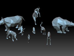 Set low poly animals collection 3D Print Model