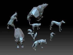 Set low poly animals collection 3D Принт Модель