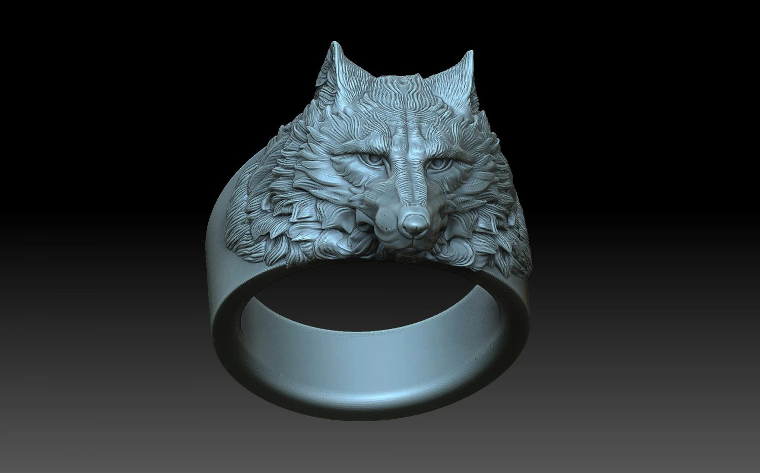 Wolf ring 3D Print Model .c4d .max .obj .3ds .fbx .stl .blend 