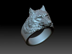 Wolf ring 3D Print Model