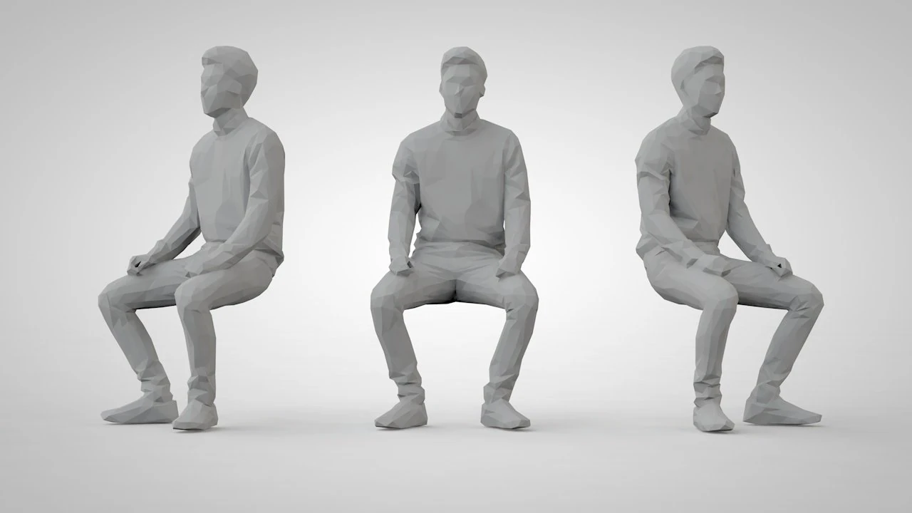 Low poly people 3D Print Model .c4d .max .obj .3ds .fbx .stl .blend 