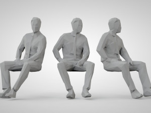 Low poly people Model Cetak 3D