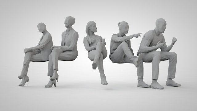Low poly people 3D प्रिंट मॉडल .c4d .max .obj .3ds .fbx .stl .blend 