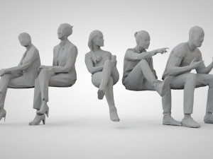 Low poly people Modèles 3D en vedette