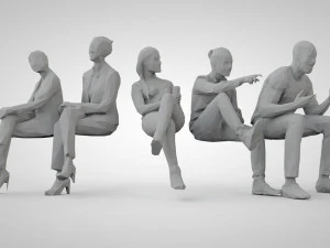 D&uuml;ş&uuml;k poli insanlar 3D Baskı Modeli