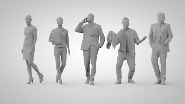 Low poly people Modèles 3D en vedette .c4d .max .obj .3ds .fbx .stl .blend 
