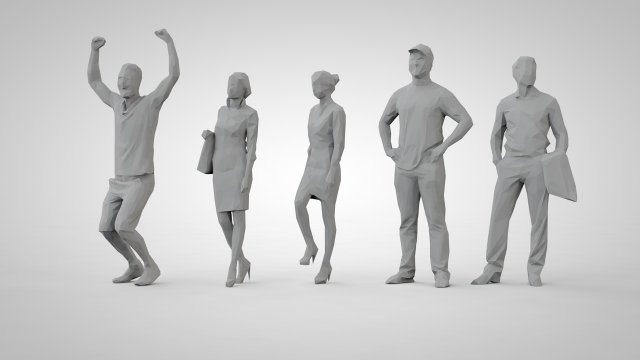 Low poly people Modello di stampa 3D .c4d .max .obj .3ds .fbx .stl .blend