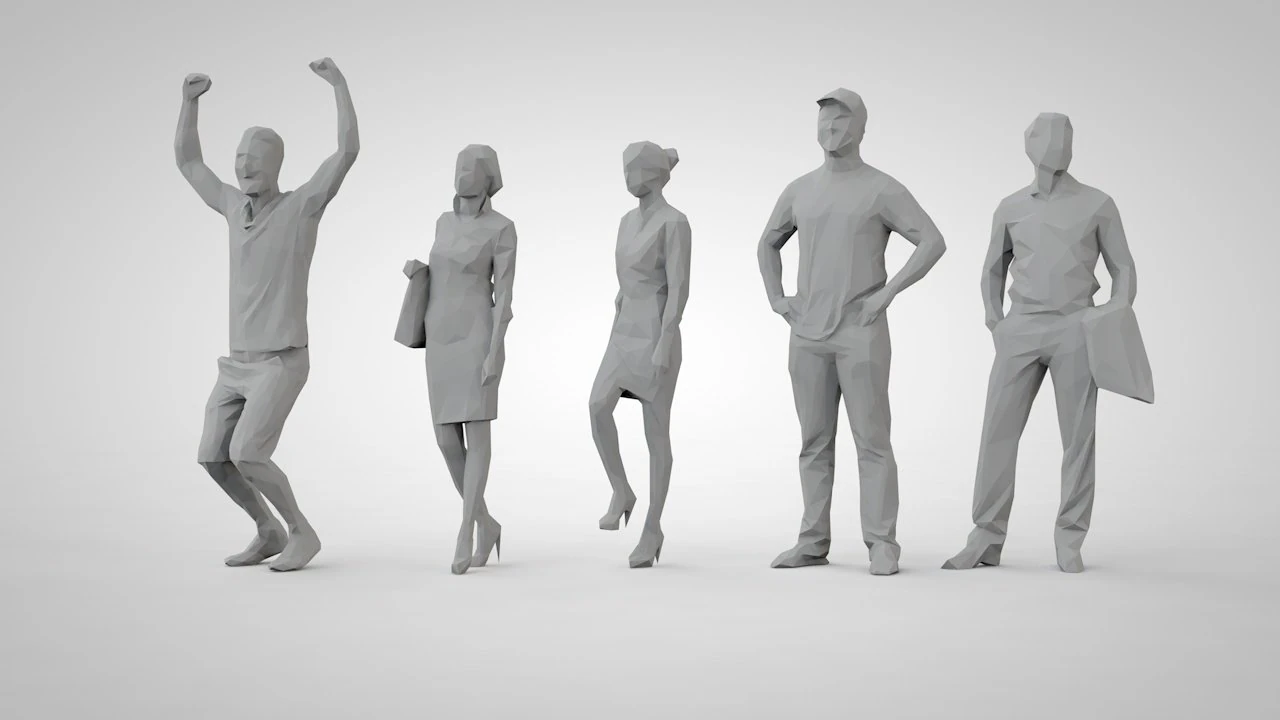 Low poly people 3D Print Model .c4d .max .obj .3ds .fbx .stl .blend 