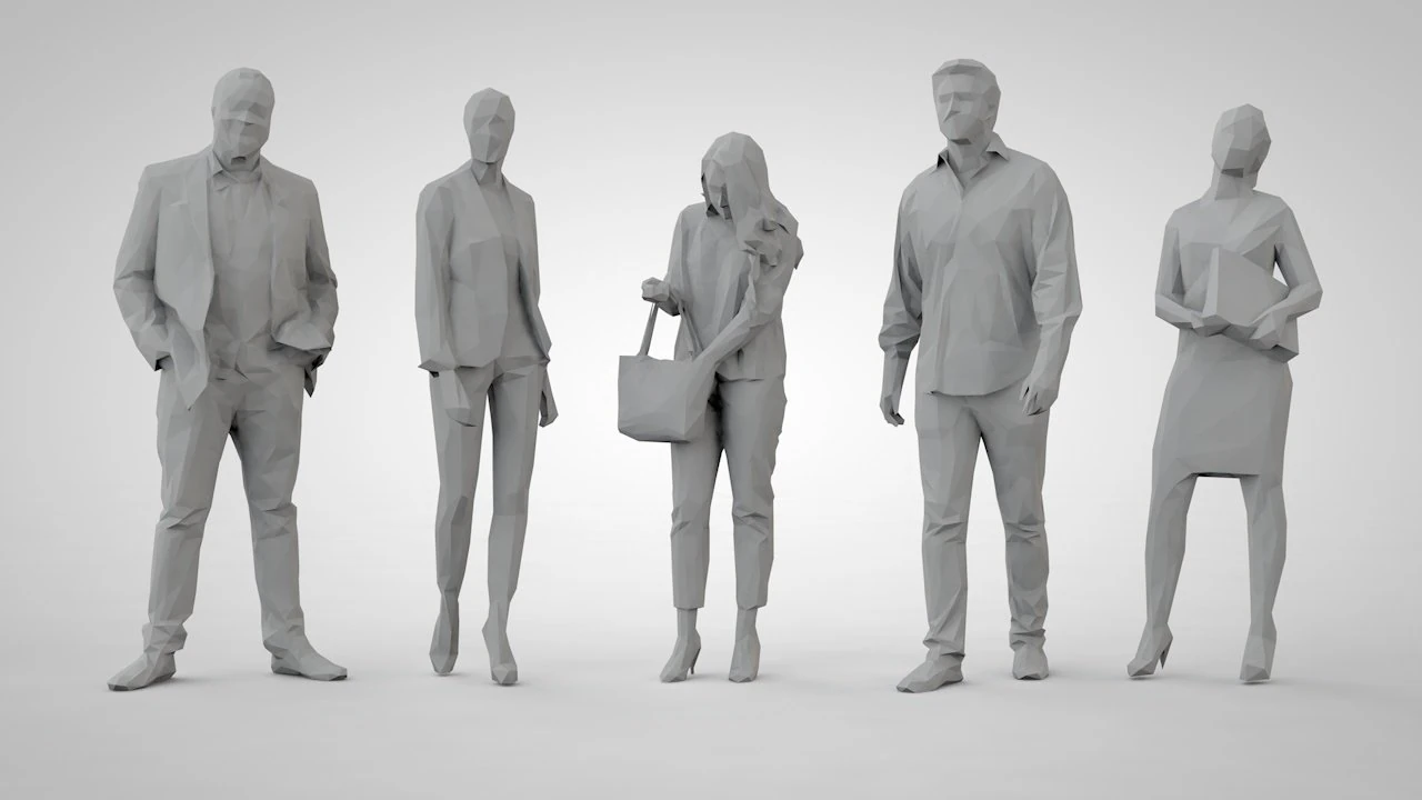 Low poly people 3D Print Model .c4d .max .obj .3ds .fbx .stl .blend