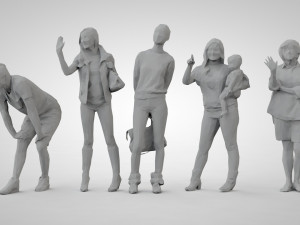 Low poly people Modèles 3D en vedette