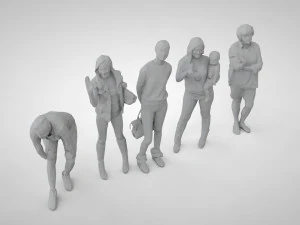 Low poly people 3D Print Model