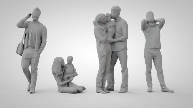 Low poly people Modello di stampa 3D .c4d .max .obj .3ds .fbx .stl .blend 