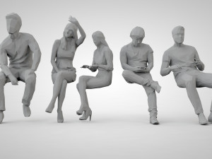 Low poly people Modèles 3D en vedette