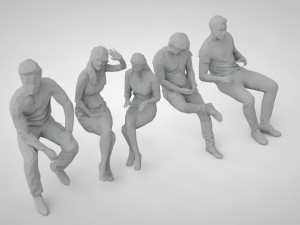 Low poly people 3D-printmodel