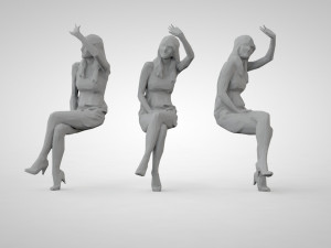 Low poly people 3D-printmodel