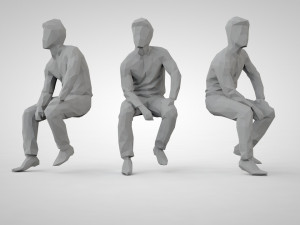 Low poly people 3D-printmodel
