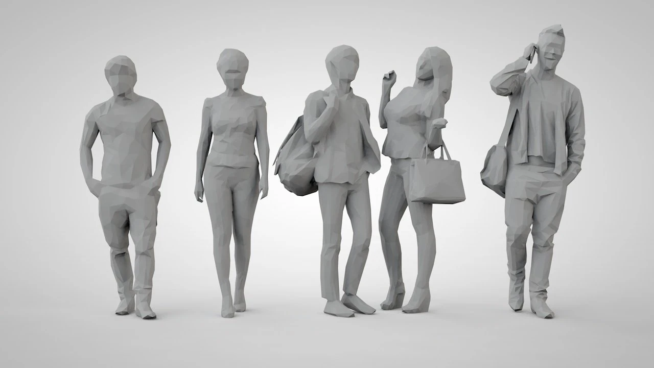 Low poly people 3D Print Model .c4d .max .obj .3ds .fbx .stl .blend 