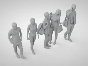 Low poly people Modèles 3D en vedette