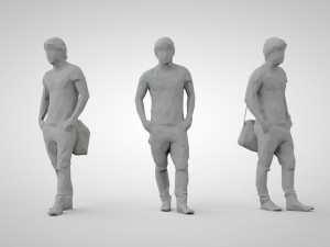 Low poly people Modèles 3D en vedette
