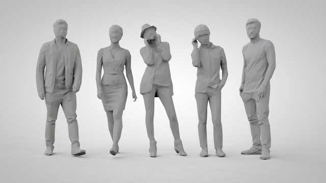 Low poly people 3D Принт Модель .c4d .max .obj .3ds .fbx .stl .blend 