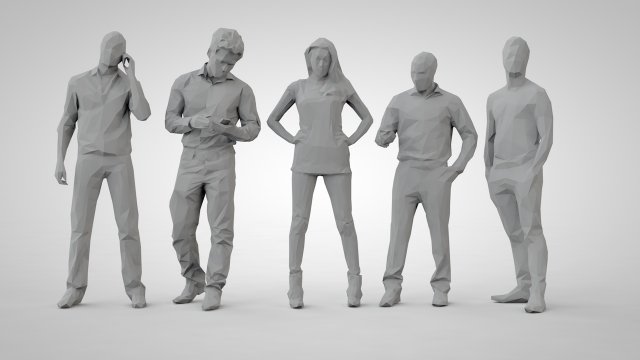 Low poly people 3Dプリントモデル .c4d .max .obj .3ds .fbx .stl .blend 