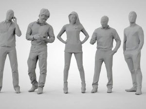 Low poly people 3D Print Model