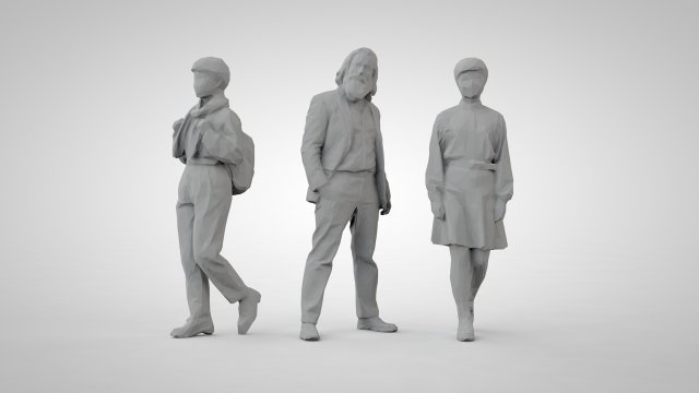 Low poly people Model Cetak 3D .c4d .max .obj .3ds .fbx .stl .blend 