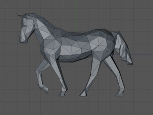 Low poly Horse 3D Print Model