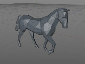 Low poly Horse 3D Print Model