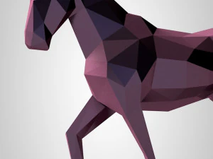 Low poly Horse 3D Print Model