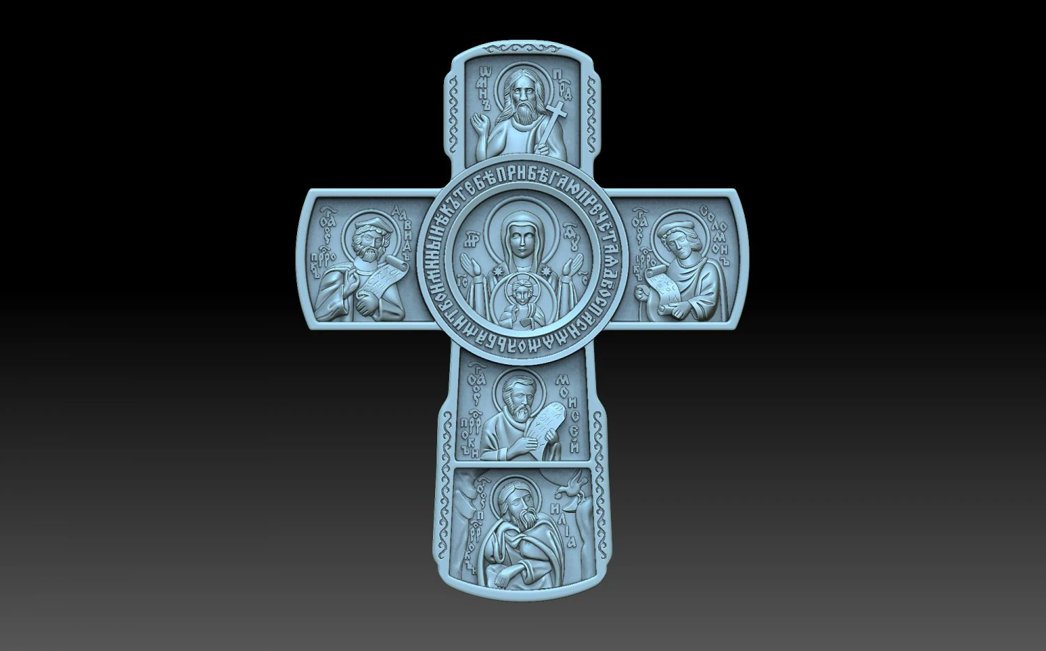 Religious cross 3D Print Model .c4d .max .obj .3ds .fbx .stl .blend 