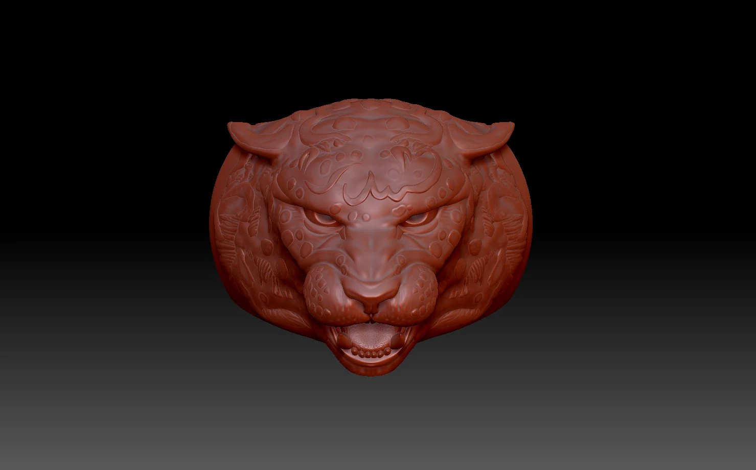 Leopards Head 3D Print Model .c4d .max .obj .3ds .fbx .stl .blend 