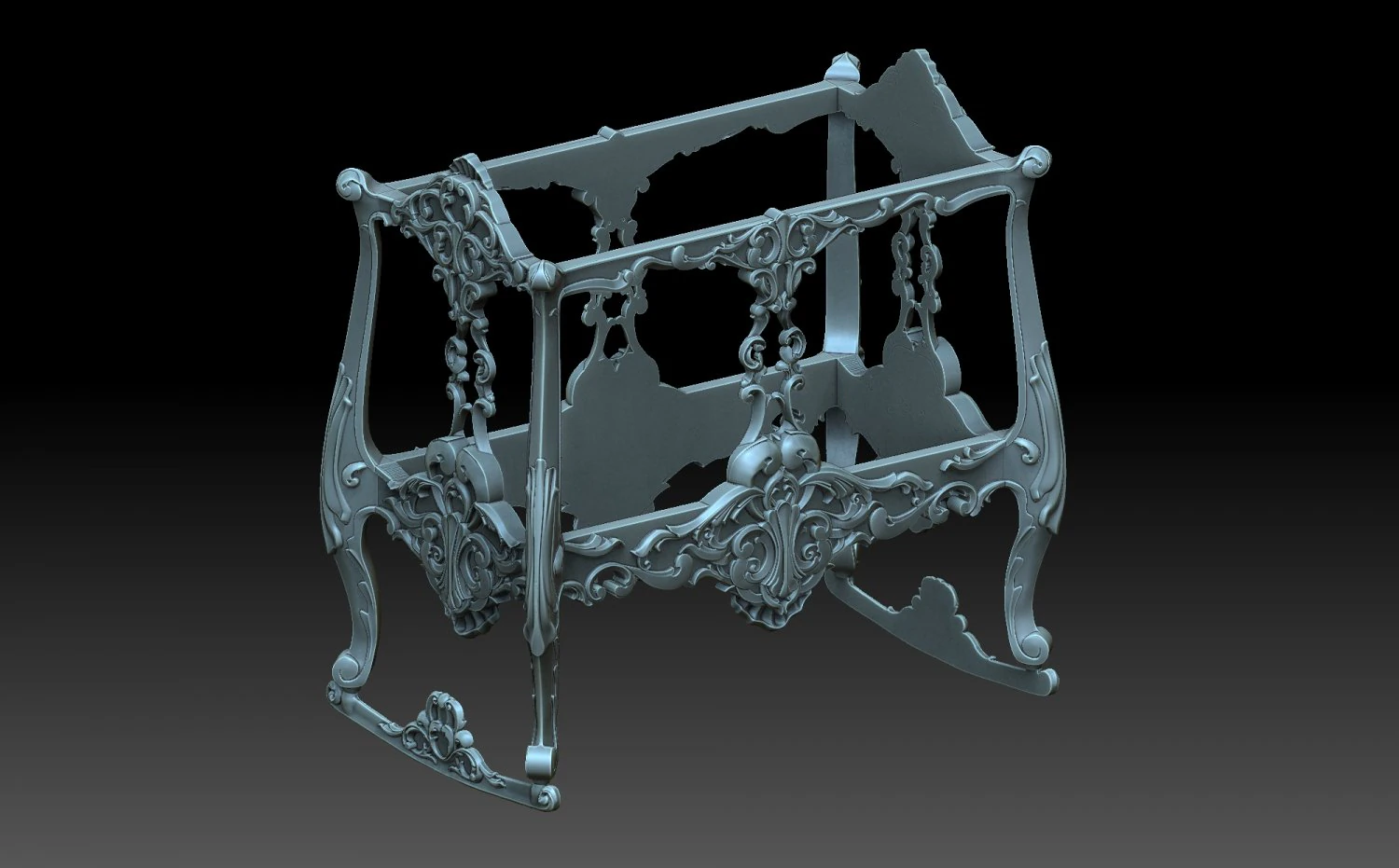 Childrens bed 3D Print Model .c4d .max .obj .3ds .fbx .stl .blend 