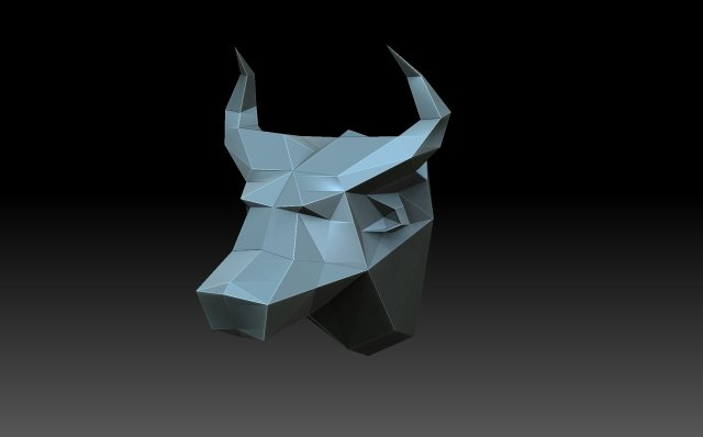 Lowpoly Bull 3D Print Model .c4d .max .obj .3ds .fbx .stl .blend 