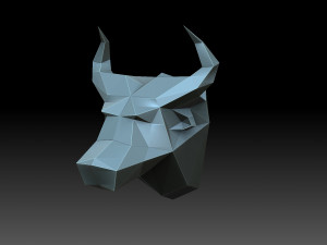 Lowpoly Bull 3D Print Model