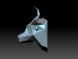 Lowpoly Bull 3D Print Model