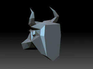Lowpoly Bull 3D Print Model