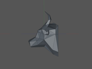 Lowpoly Bull 3D Print Model